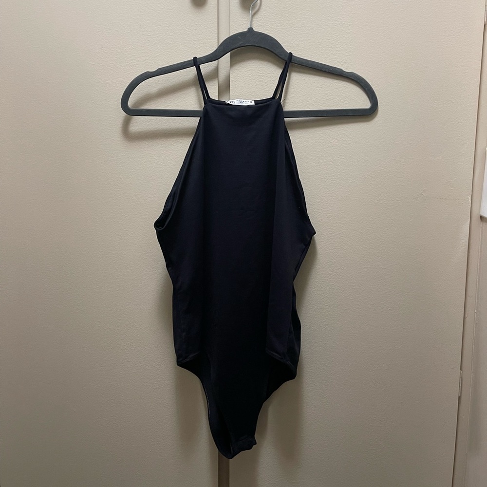 ZARA womens size medium black bodysuit